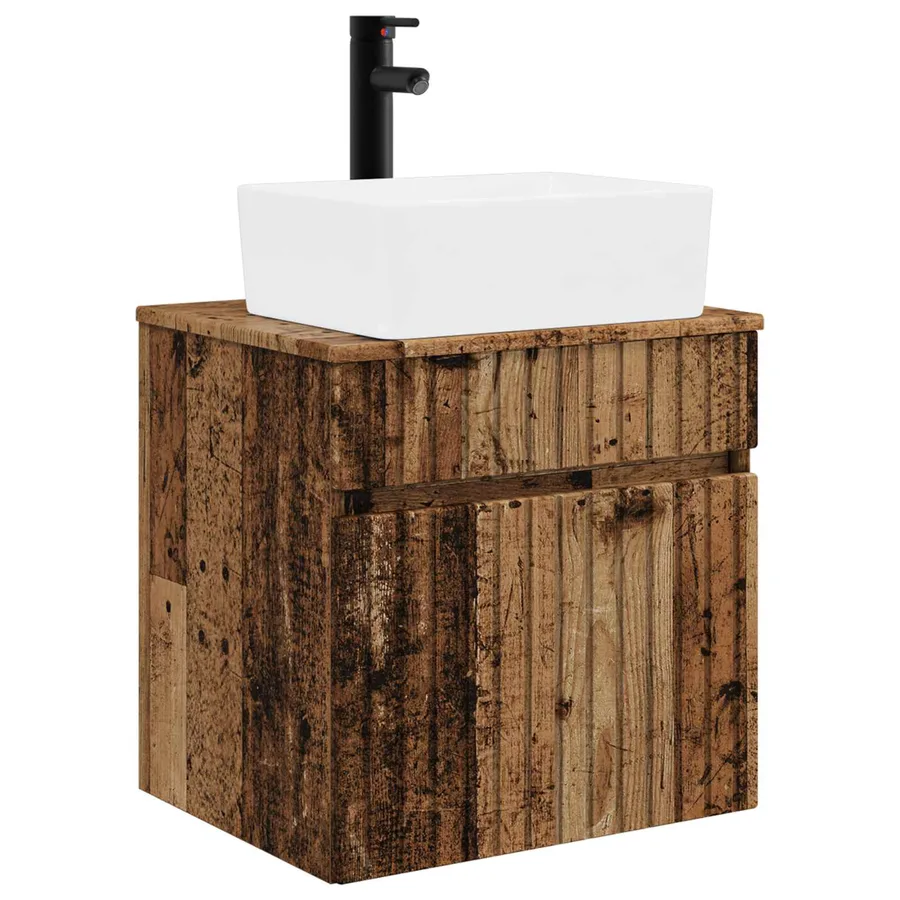 Meuble de lavabo mural Bois ancien 49 x 41 x 63 cm - 2