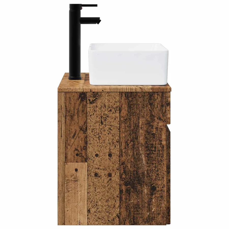 Meuble de lavabo mural Bois ancien 49 x 41 x 63 cm - 3