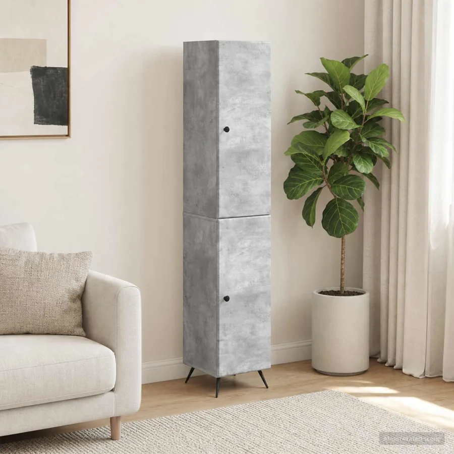 Ensemble de Meubles 2 pcs Gris béton Bois d'ingénierie