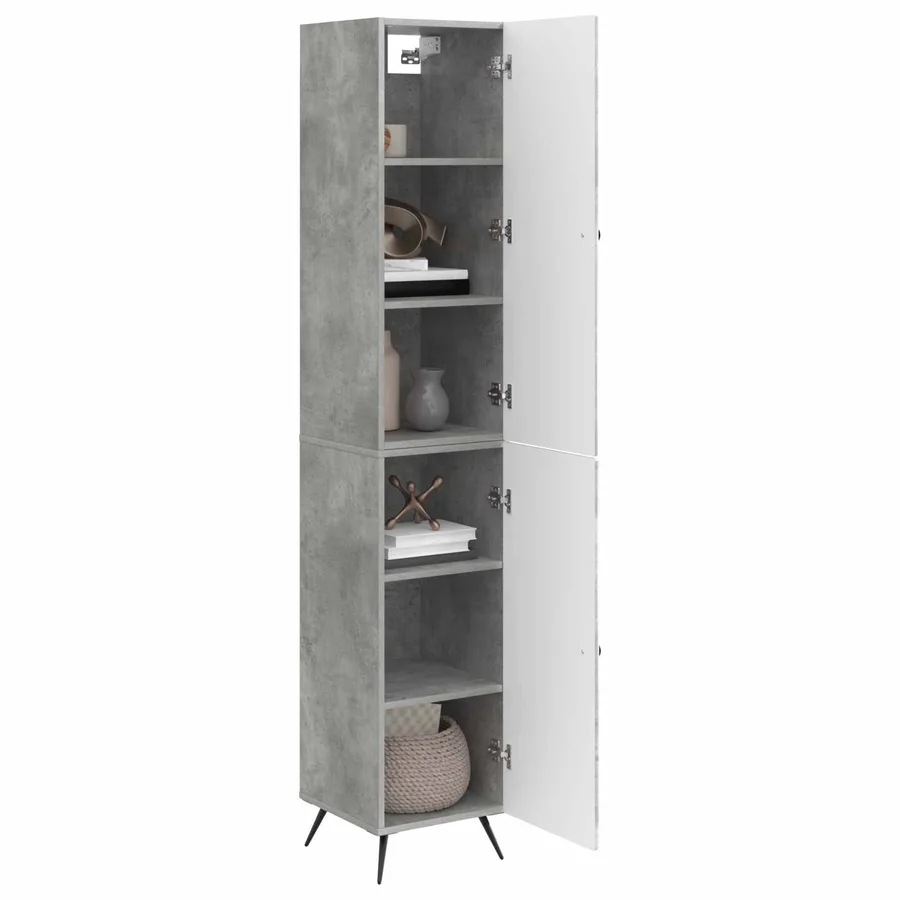 Ensemble de Meubles 2 pcs Gris béton Bois d'ingénierie - 3