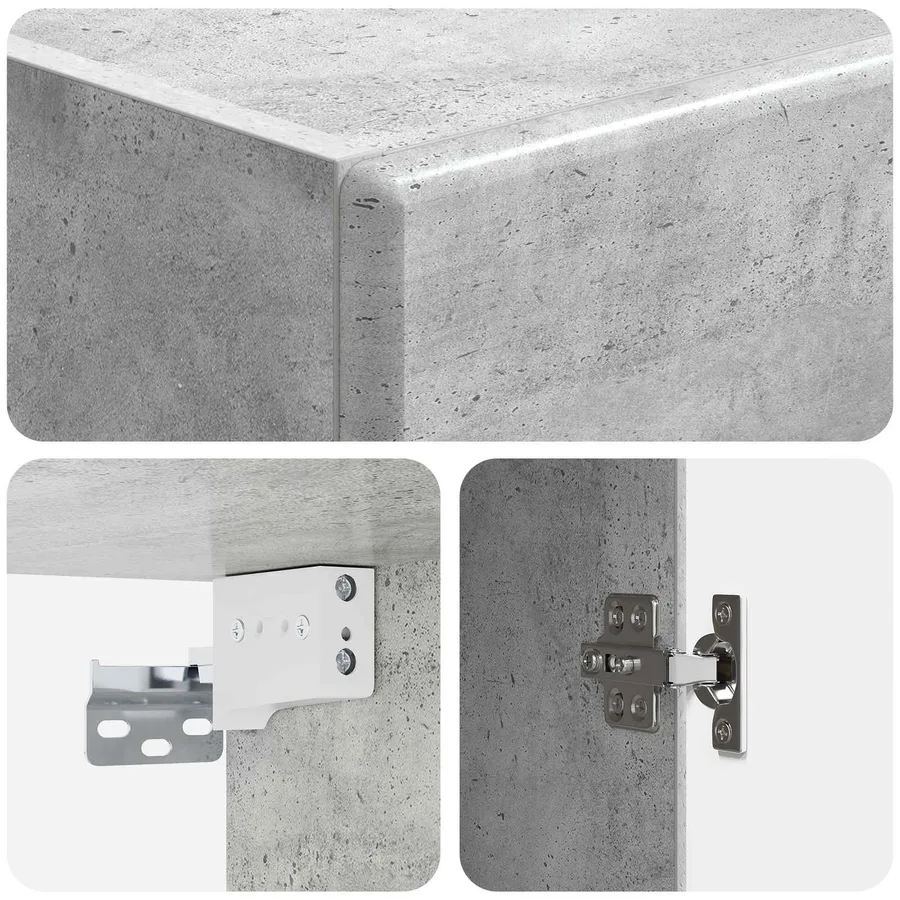 Ensemble de Meubles 2 pcs Gris béton Bois d'ingénierie - 8