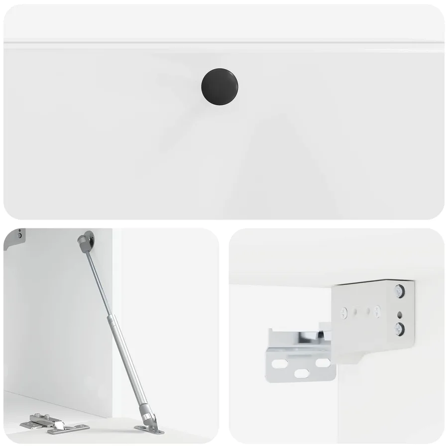 Meuble TV mural 78,5 x 31 x 30 cm Blanc brillant - 9