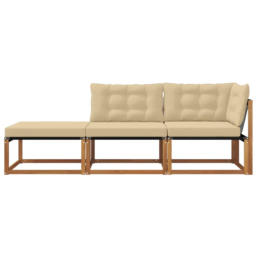 Unités de sofa sectionnel d'extérieur 3 Pièce Naturel - 6