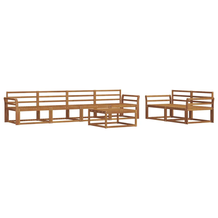 Ensemble de canapés d'extérieur 7 pcs Naturel - 2
