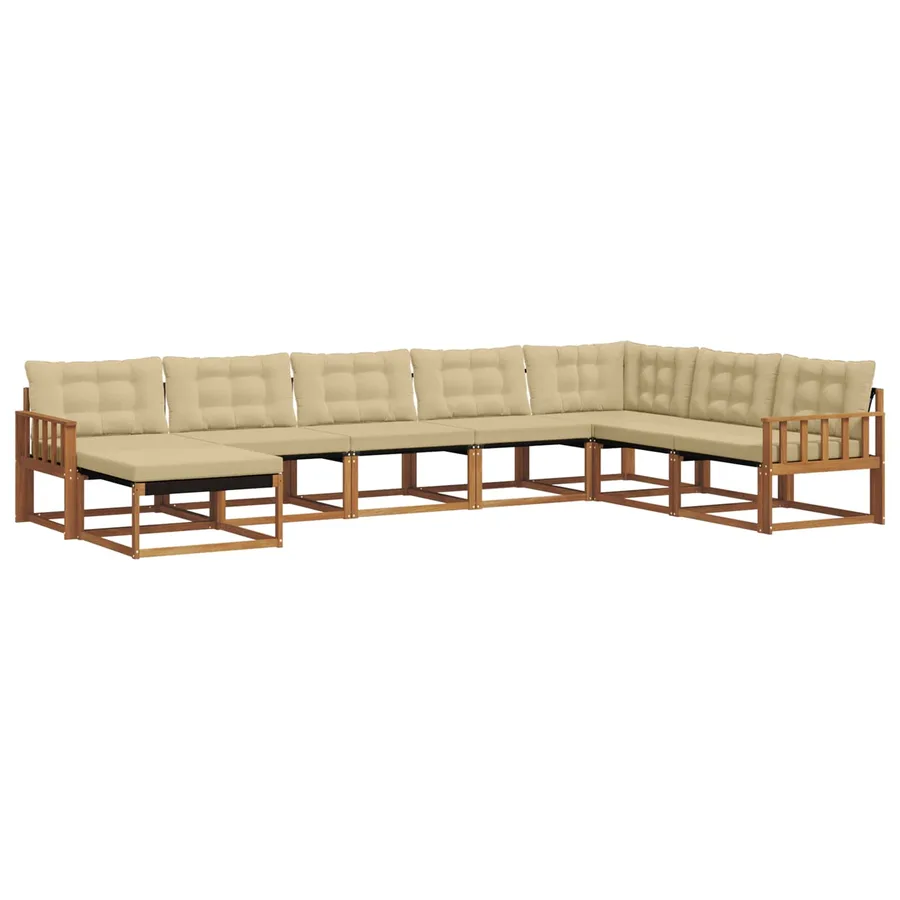Ensemble de canapés d'extérieur 8 pcs Naturel et Beige - 2