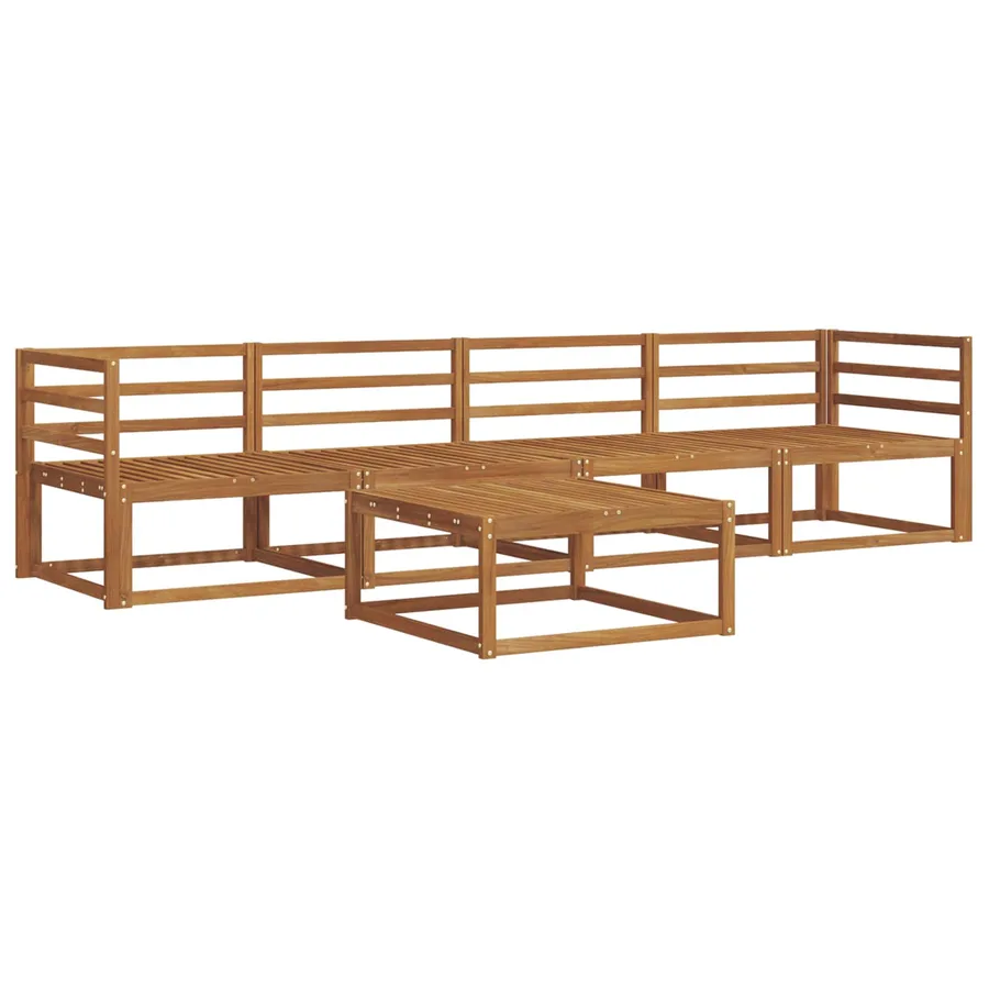 Ensemble de canapés d'extérieur 5 pcs Naturel - 2