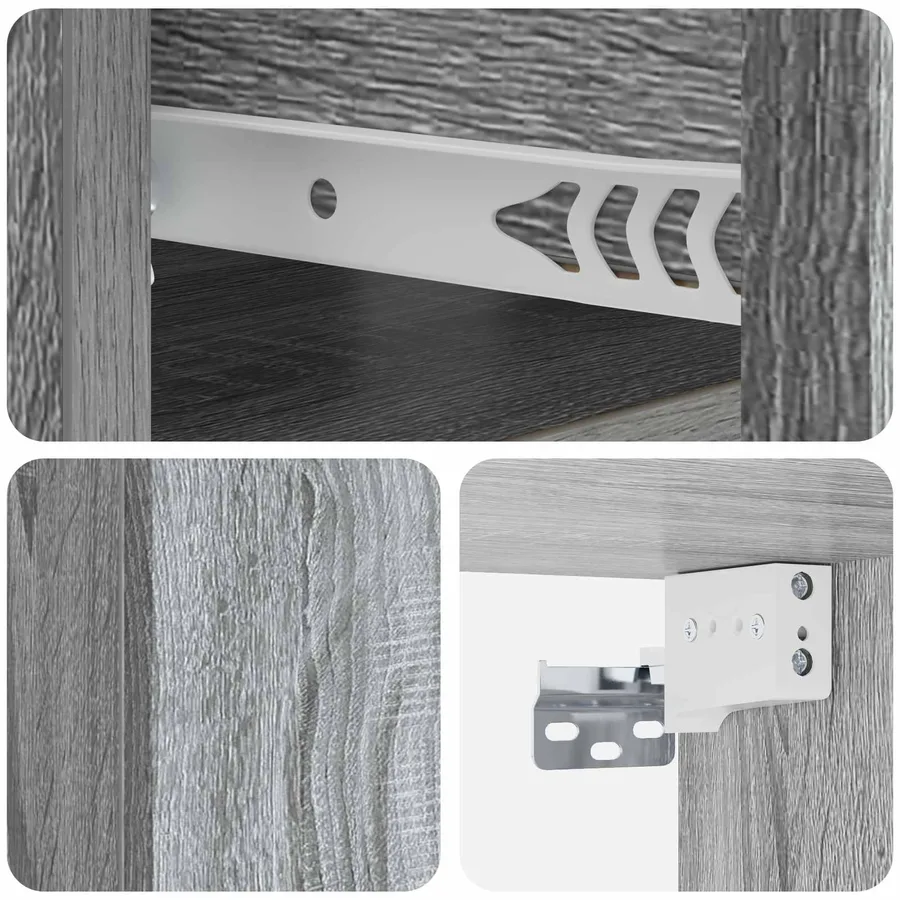 Cabinet de chevet mural Sonoma gris 49 x 34,5 x 20 cm - 8