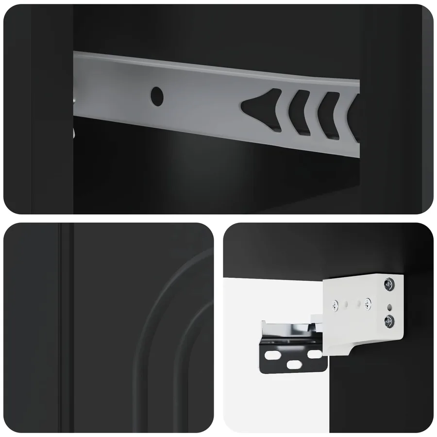 Cabinet de chevet mural 2 pcs Noir 49 x 34,5 x 20 cm - 10