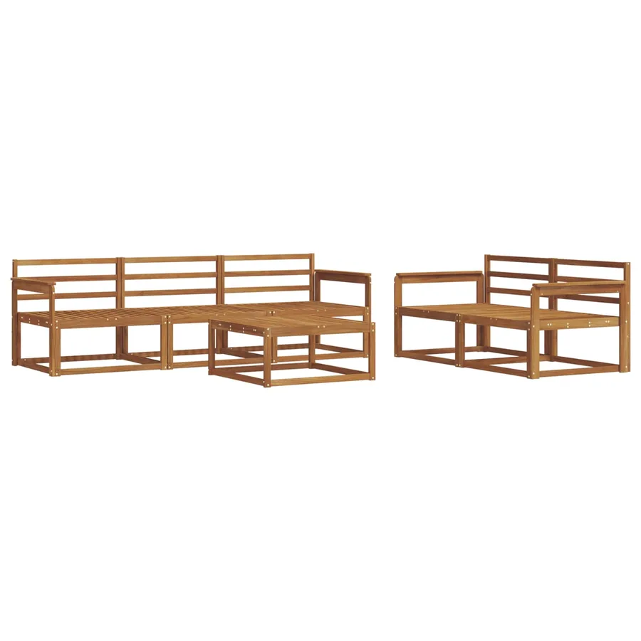 Ensemble de canapés d'extérieur 6 pcs Naturel - 2