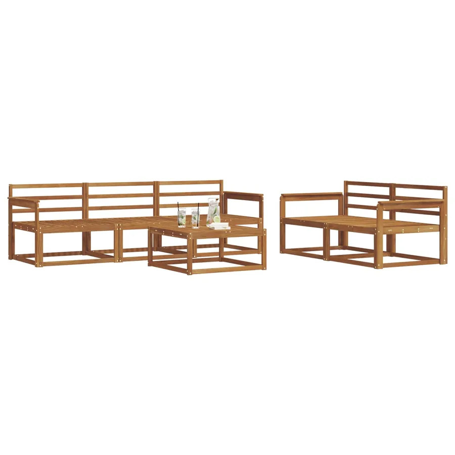 Ensemble de canapés d'extérieur 6 pcs Naturel - 3