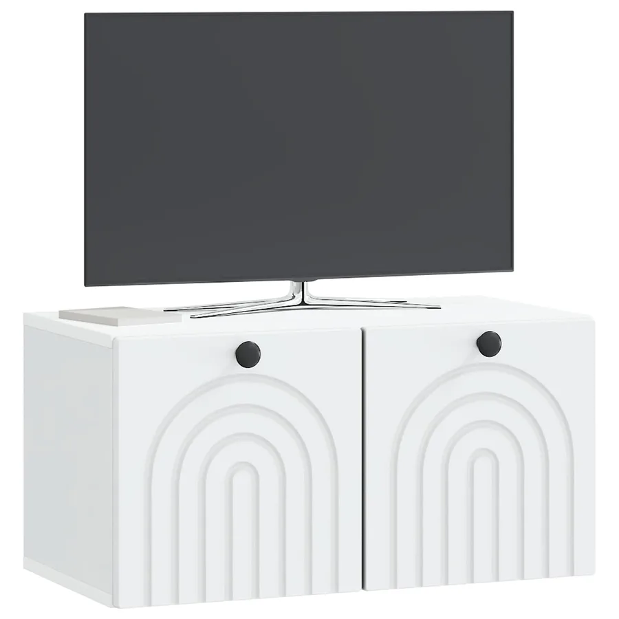 Meuble TV mural Blanc 59,5 x 31 x 30 cm Bois d'ingénierie - 3