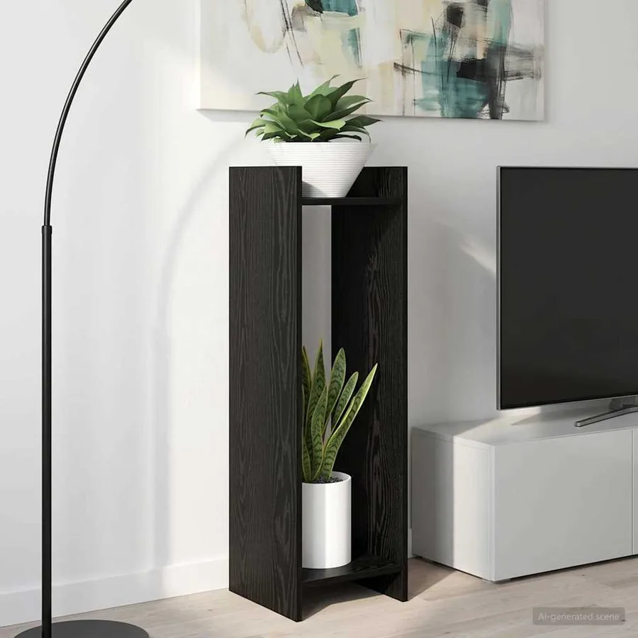 Support de Plante Chêne Noir 30 x 30 x 100 cm Bois d’ingénierie - 4