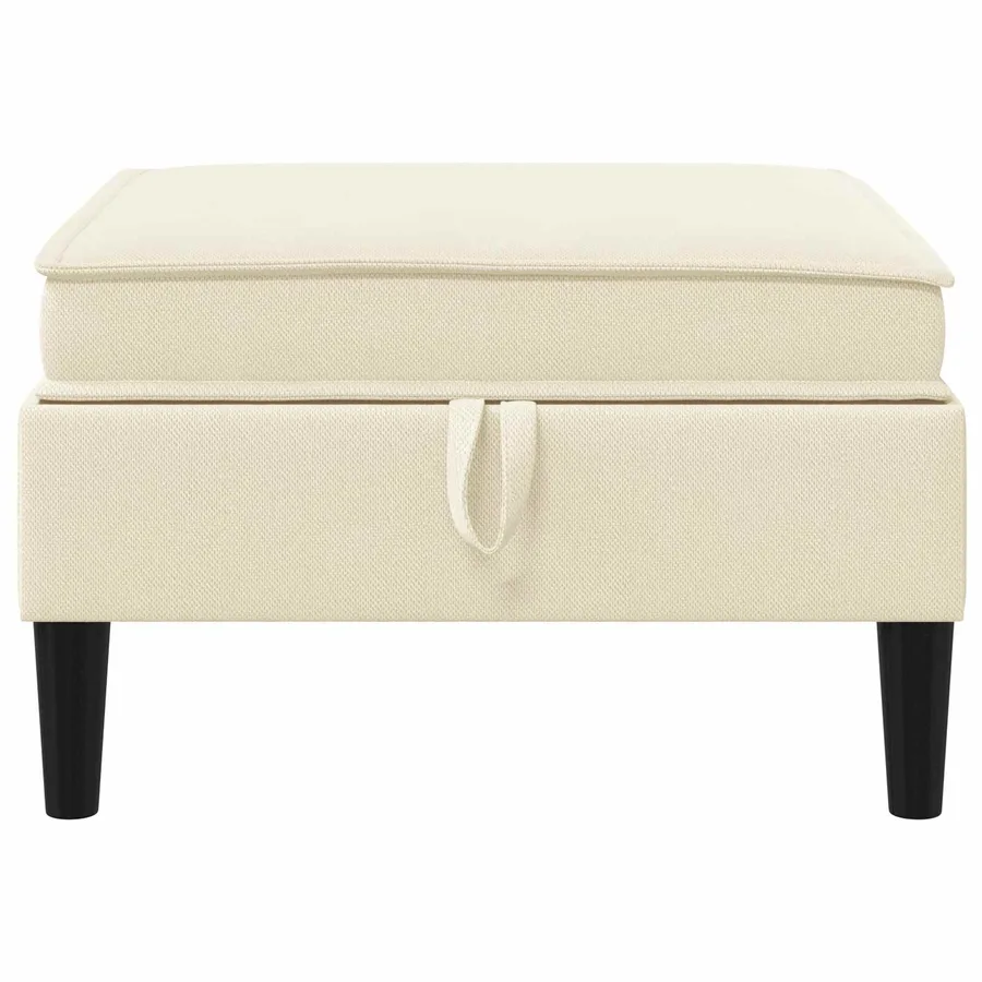 Pouf avec Rangement Crème Velours - 4