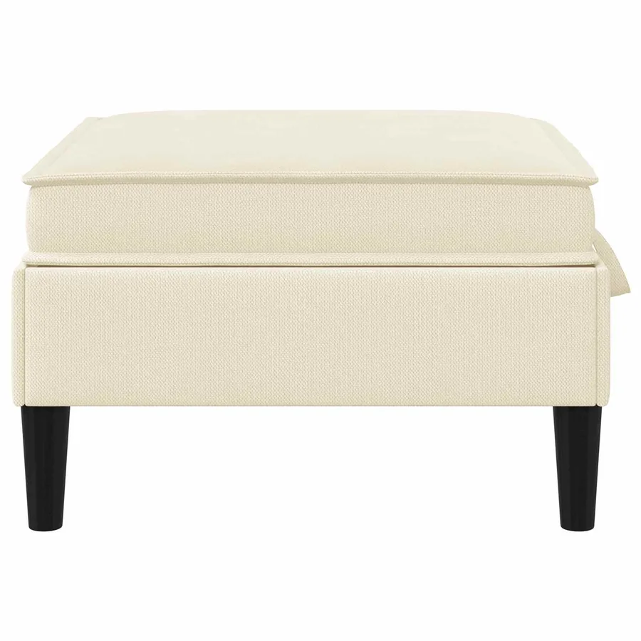 Pouf avec Rangement Crème Velours - 5