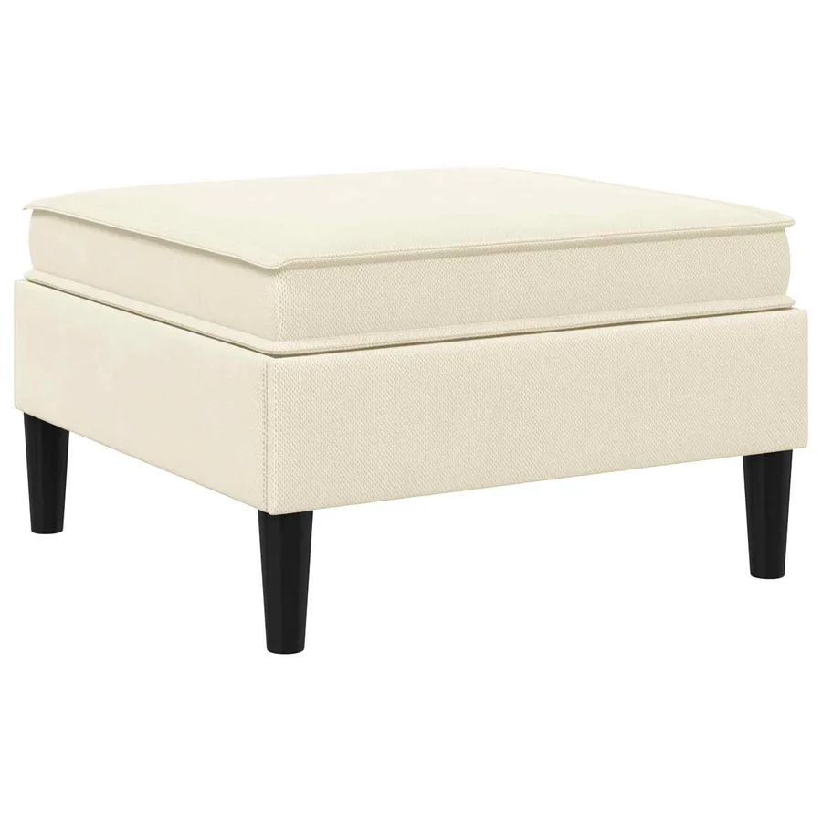 Pouf avec Rangement Crème Velours - 6