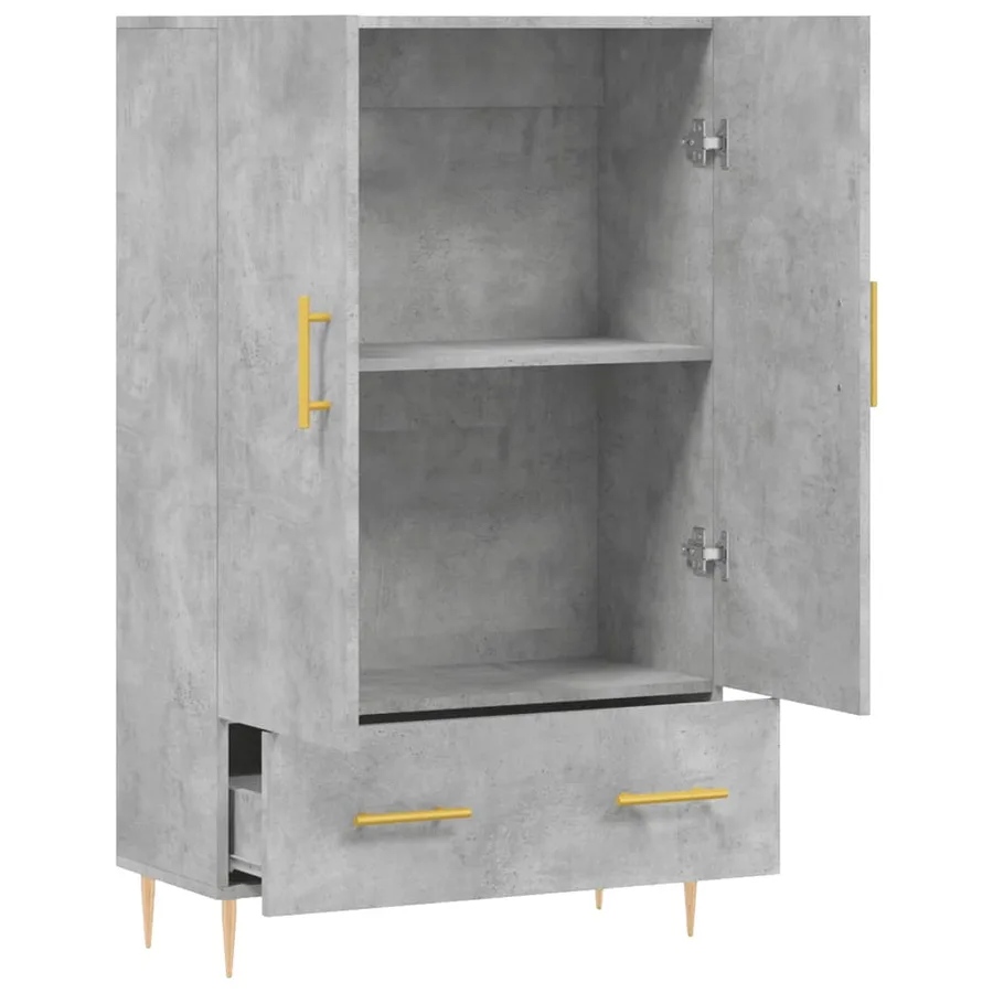 Buffet haut gris béton 69,5x31x115 cm bois d'ingénierie - 5