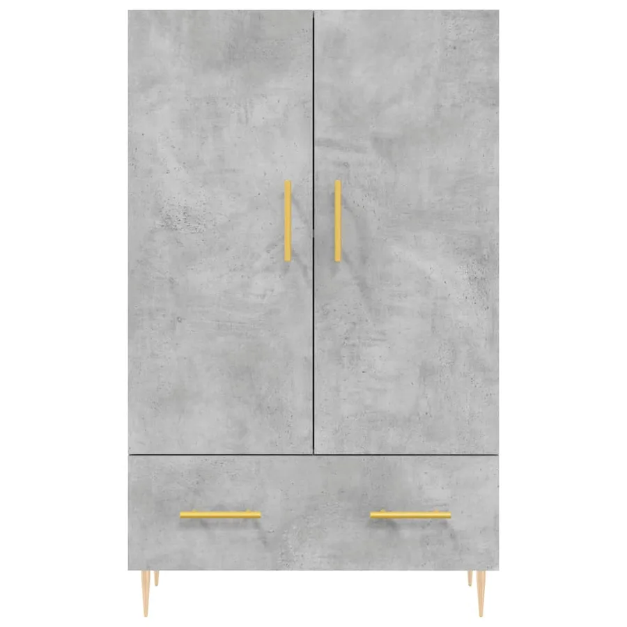 Buffet haut gris béton 69,5x31x115 cm bois d'ingénierie - 6
