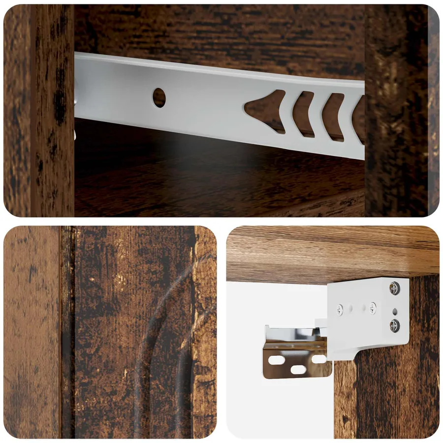 Cabinet de chevet mural 2 pcs Bois ancien 49 x 34,5 x 20 cm - 10