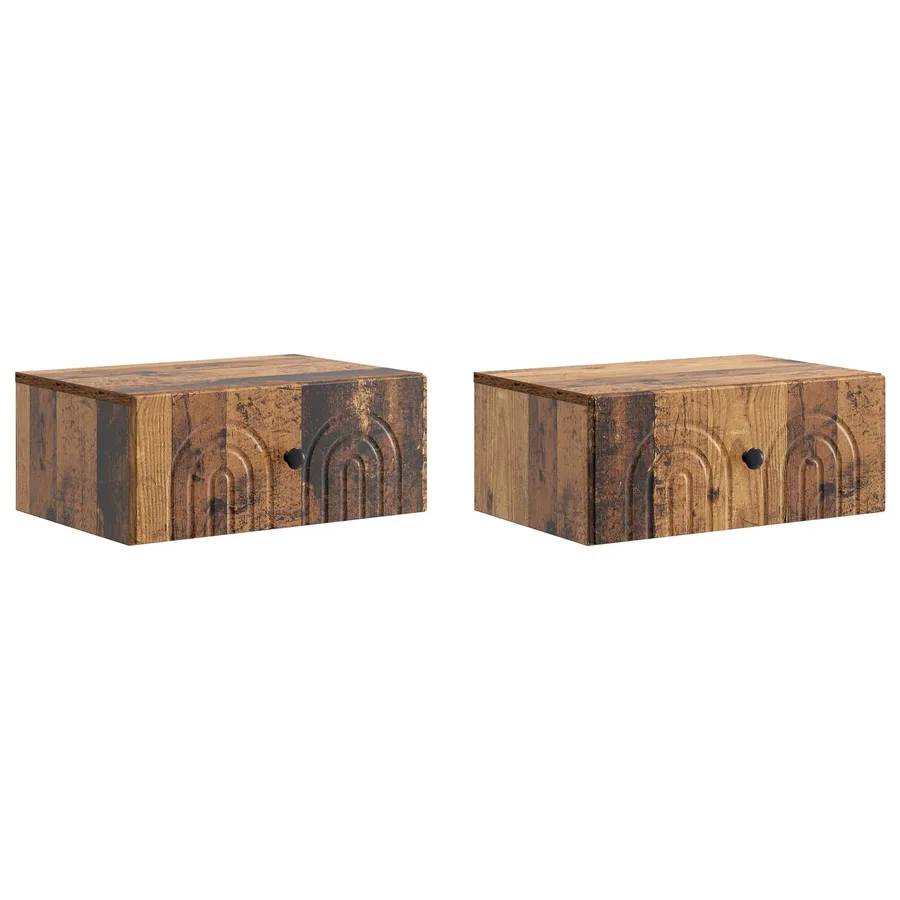 Cabinet de chevet mural 2 pcs Bois ancien 49 x 34,5 x 20 cm - 2