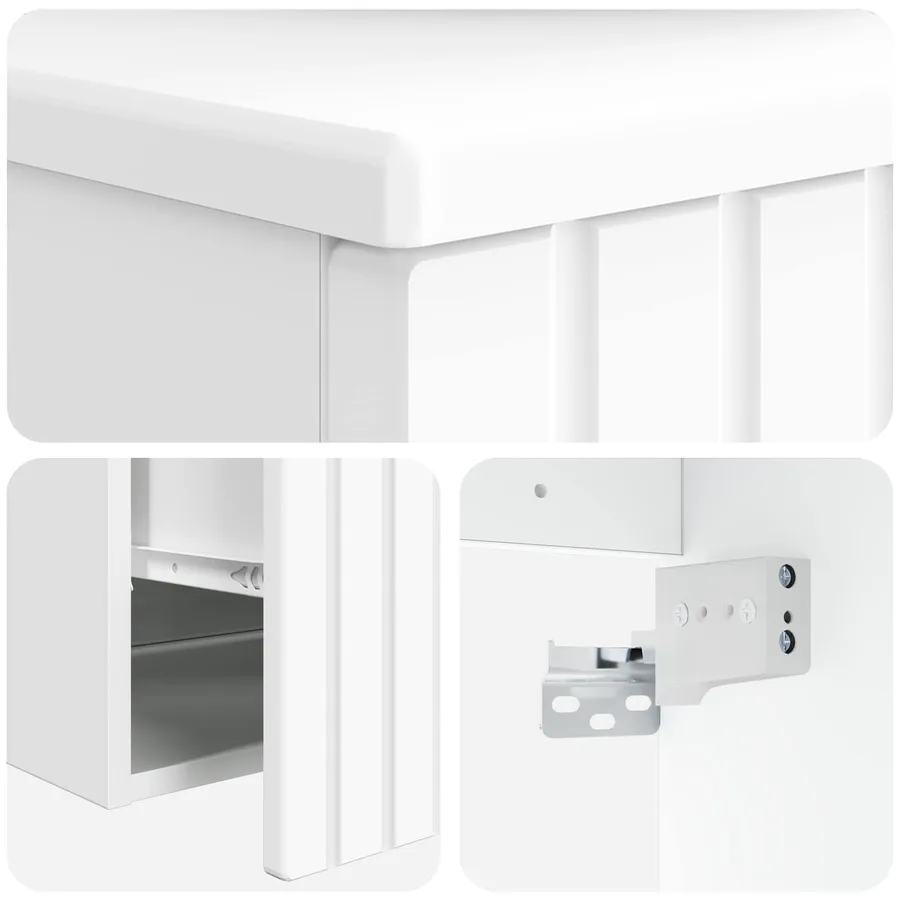 Meuble de lavabo mural Blanc 39 x 41 x 64,5 cm - 5