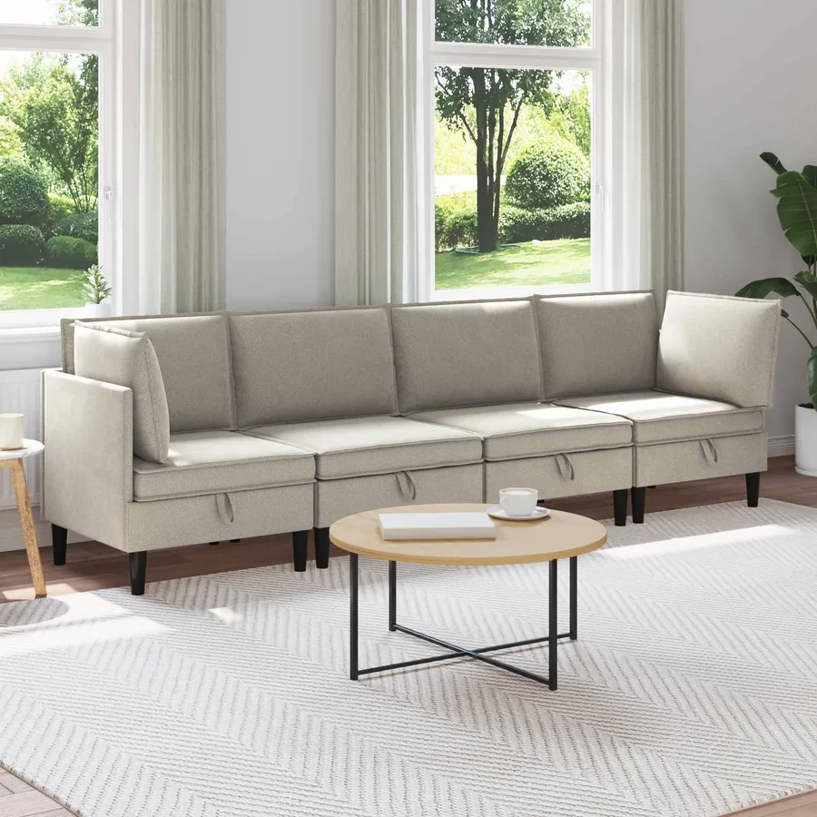 Ensemble de meubles pour le salon 4 pcs Avoine Tissu