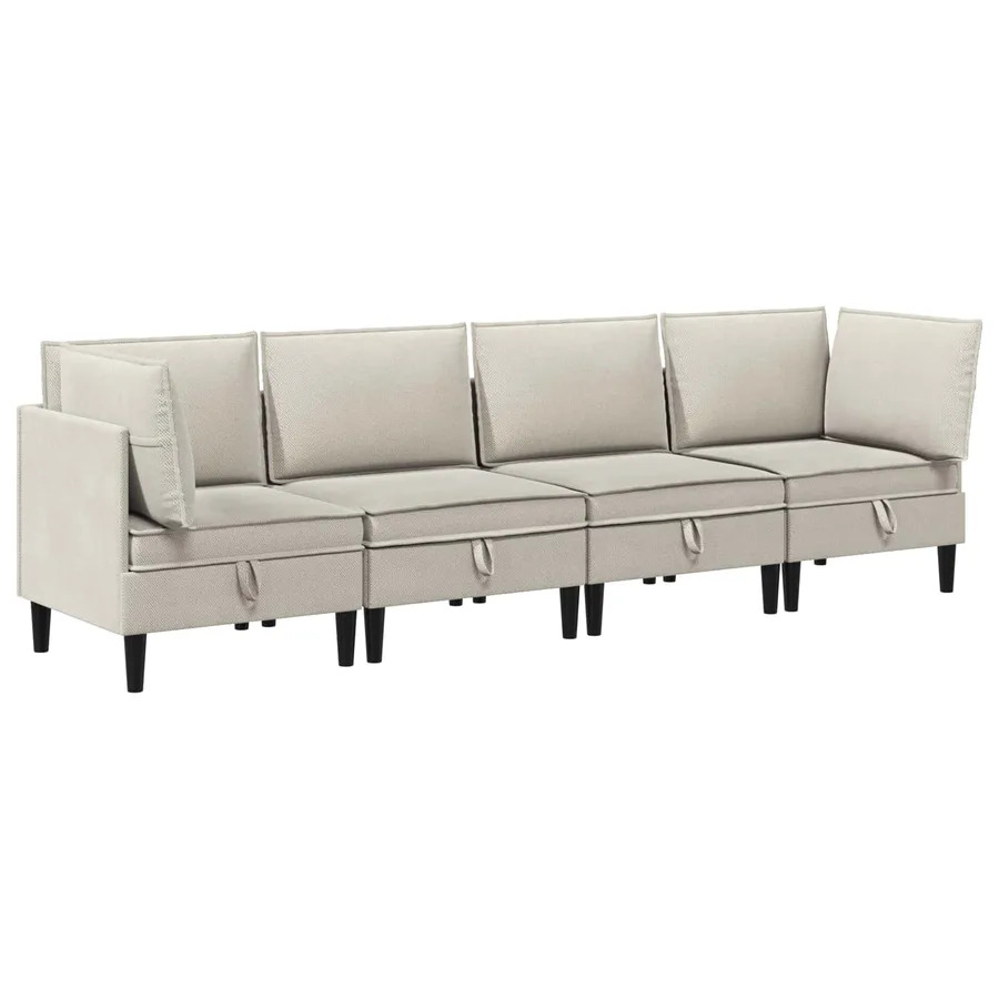 Ensemble de meubles pour le salon 4 pcs Avoine Tissu - 2
