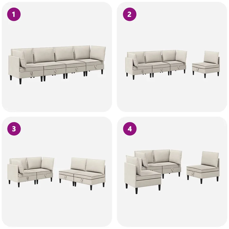 Ensemble de meubles pour le salon 4 pcs Avoine Tissu - 8