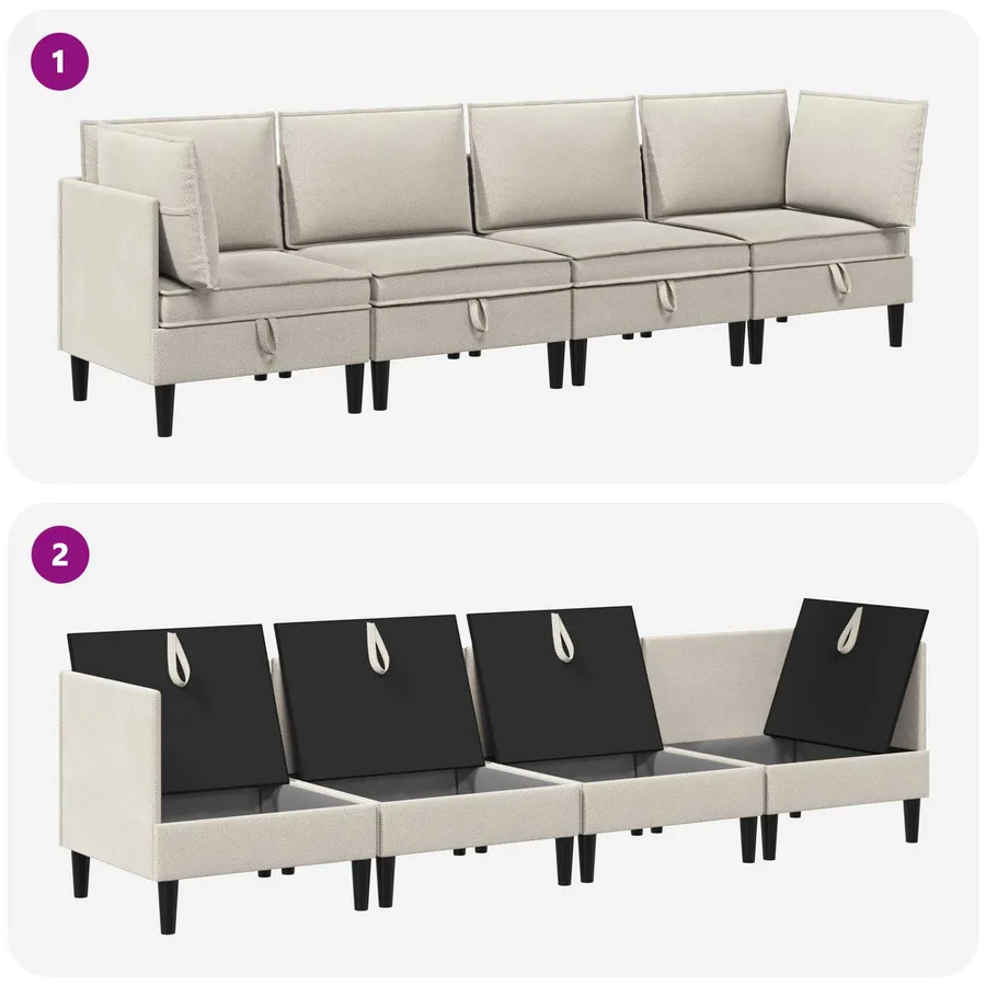 Ensemble de meubles pour le salon 4 pcs Avoine Tissu - 9