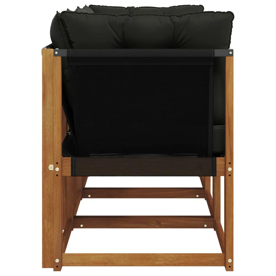Canapé d’extérieur milieu et coin avec coussin 3 Pièce Naturel - 6