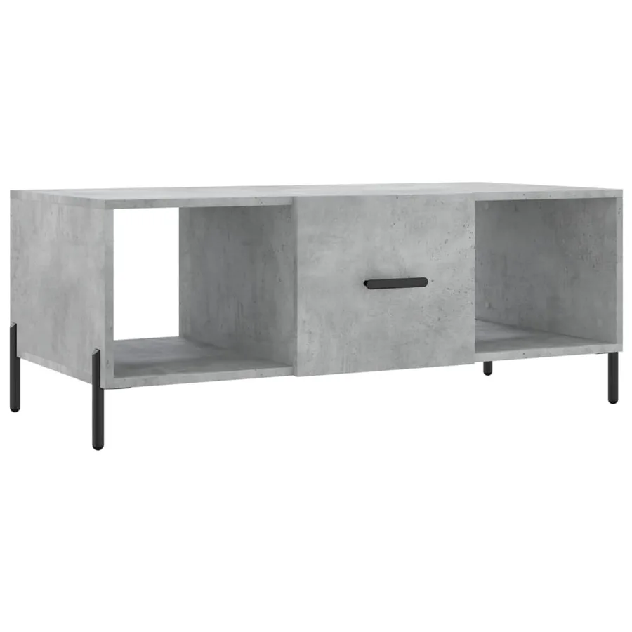 Table basse gris béton 102x50x40 cm bois d'ingénierie - 2
