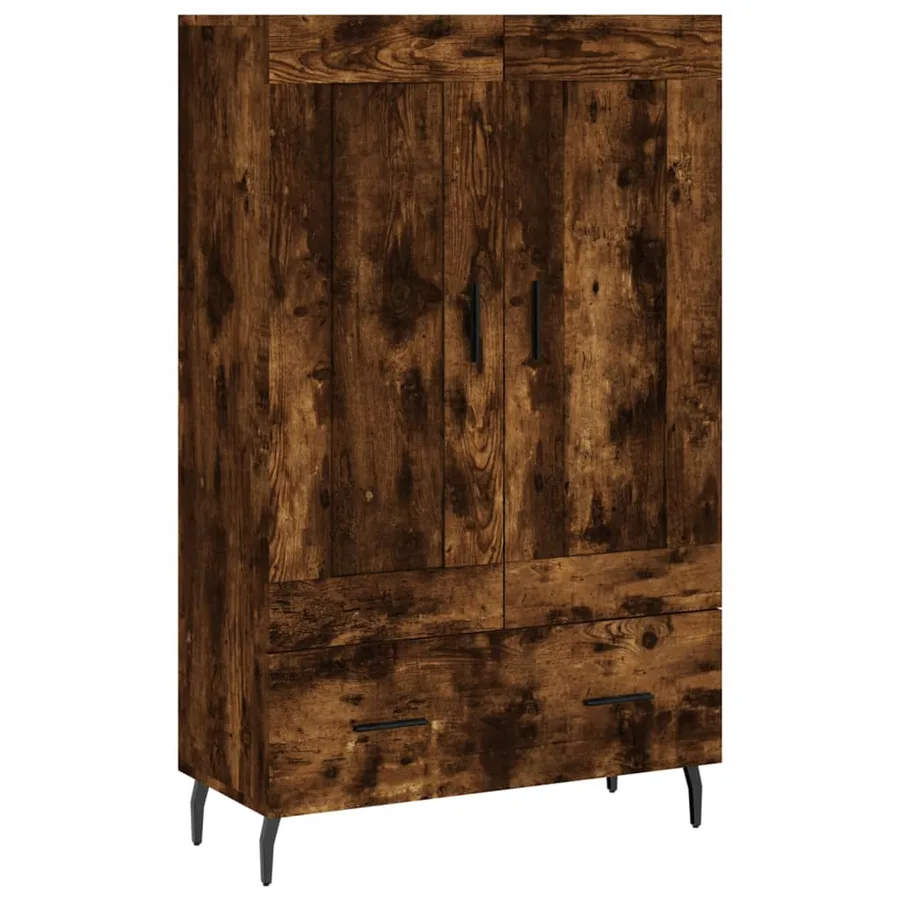 Buffet haut chêne fumé 69,5x31x115 cm bois d'ingénierie - 2