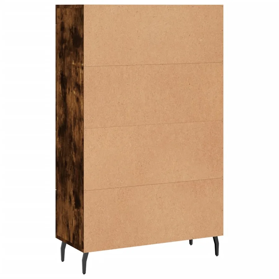 Buffet haut chêne fumé 69,5x31x115 cm bois d'ingénierie - 8