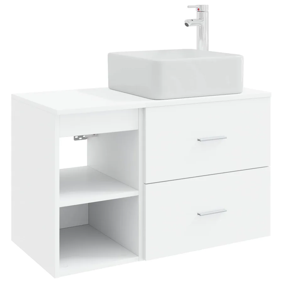 Ensemble de mobilier de salle de bain 2 pcs Blanc - 2
