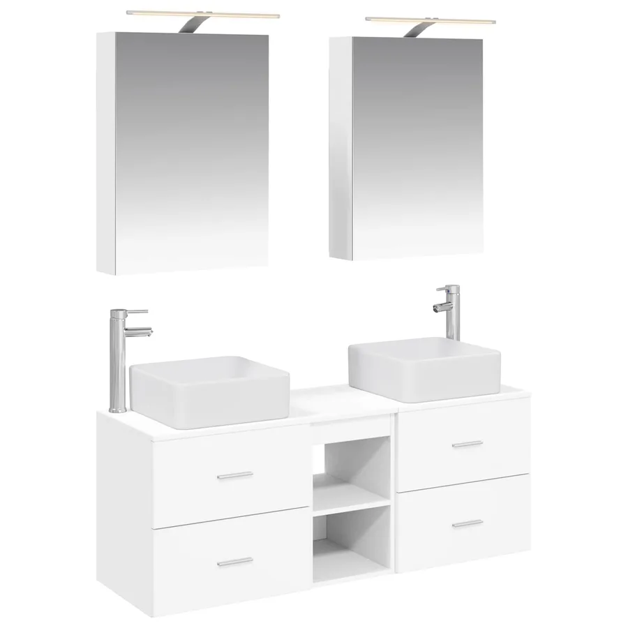 Ensemble de mobilier de salle de bain 5 pcs Blanc - 2