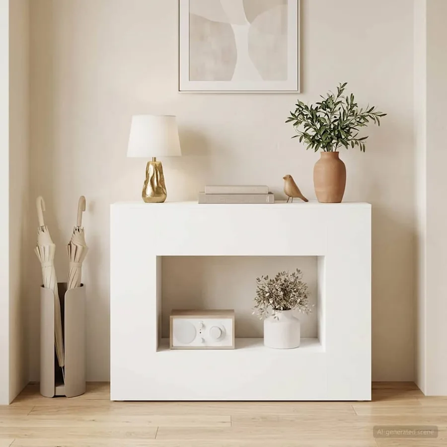 Table console 101 x 29 x 74 cm Blanc