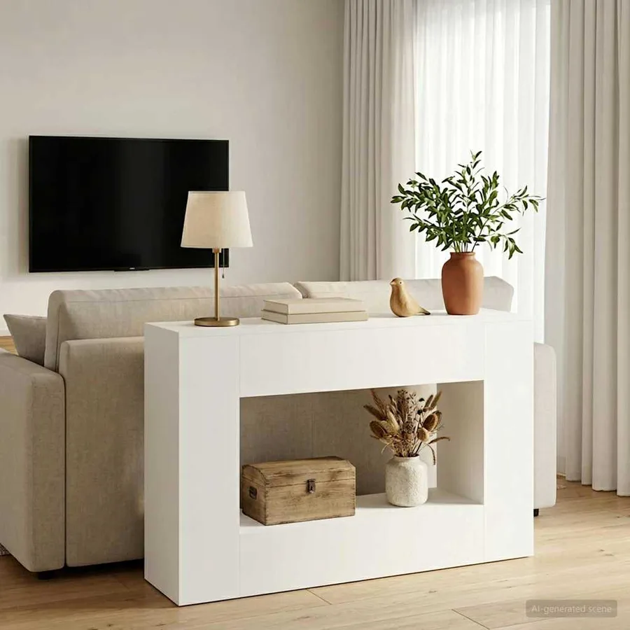 Table console 101 x 29 x 74 cm Blanc - 4