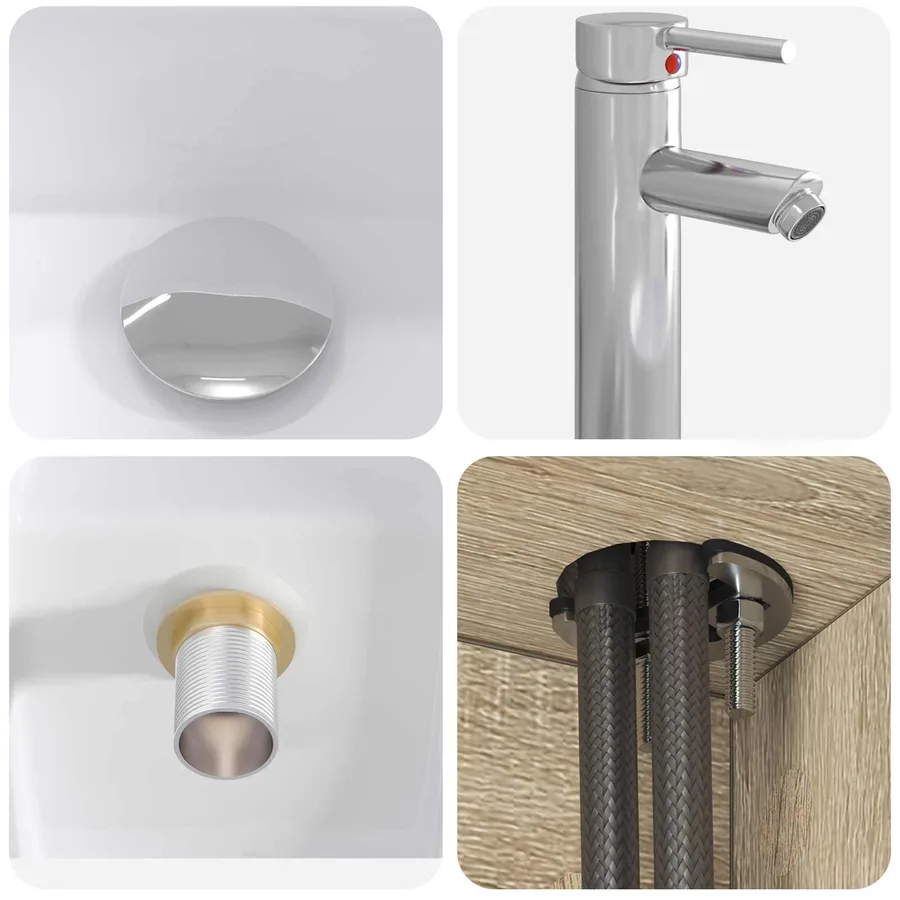 Ensemble de mobilier de salle de bain 4 pcs Chêne Sonoma - 8