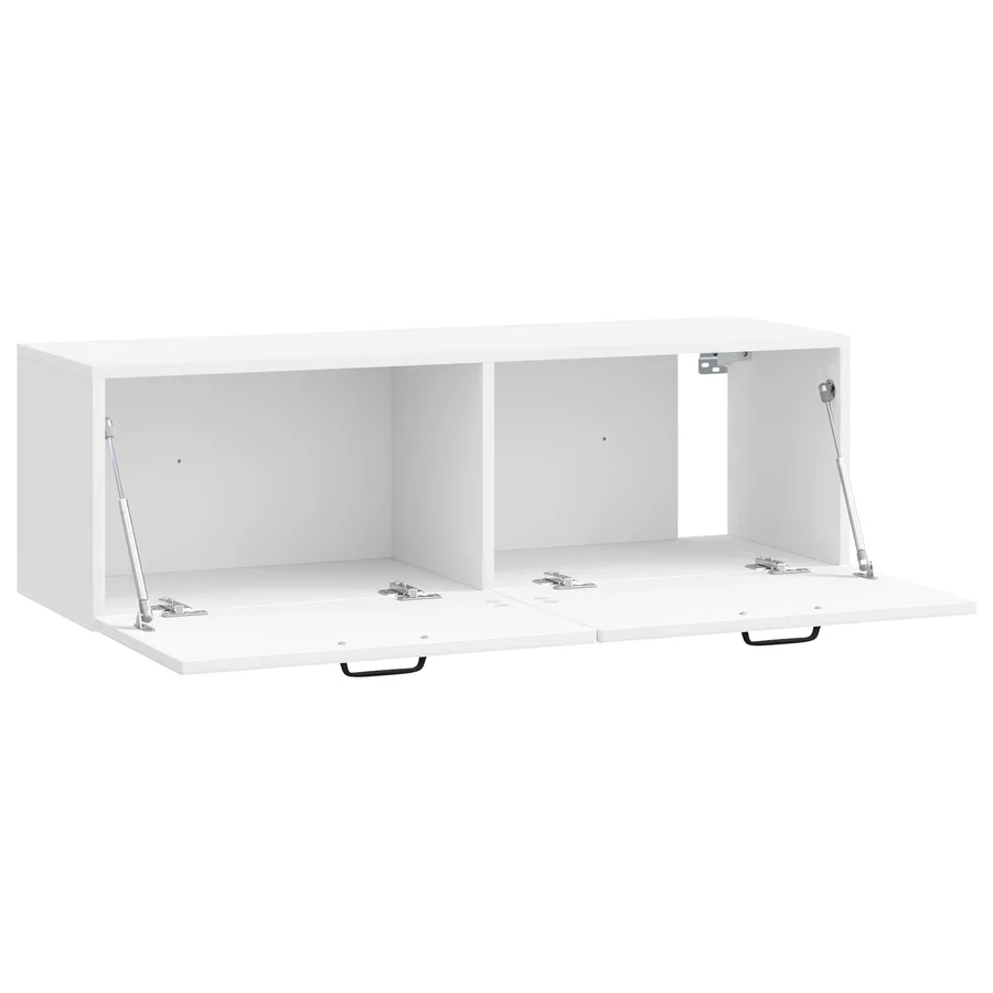 Meuble TV mural Montage mural Blanc brillant 98 x 31 x 30 cm - 5