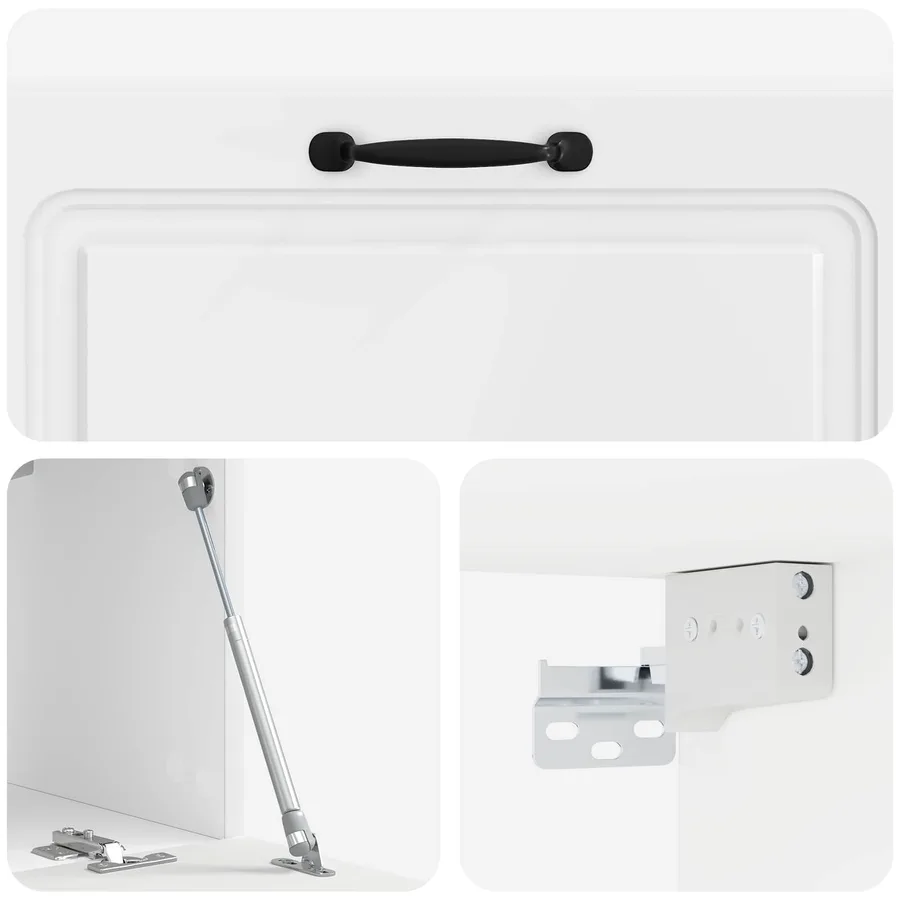 Meuble TV mural Montage mural Blanc brillant 98 x 31 x 30 cm - 9