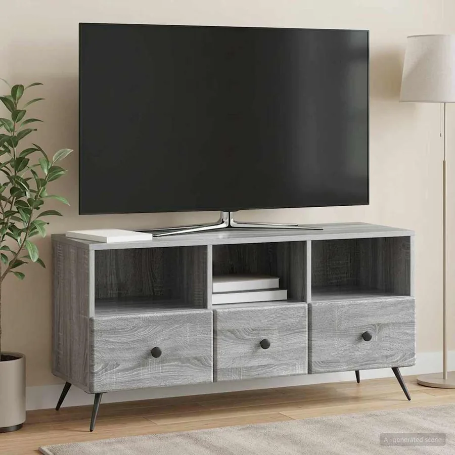 Meuble TV Sonoma gris 102 x 34,5 x 50 cm Bois d'ingénierie