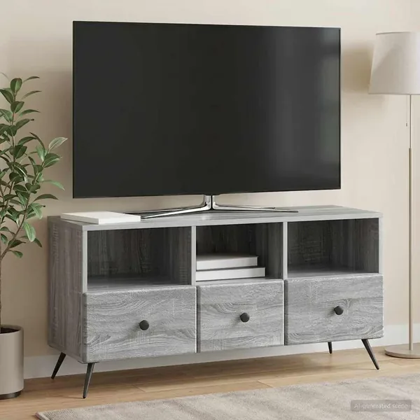 Meuble TV Sonoma gris 102 x 34,5 x 50 cm Bois d'ingénierie
