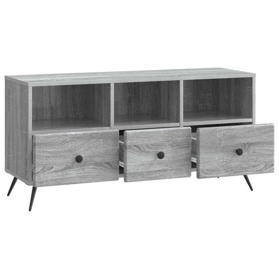 Meuble TV Sonoma gris 102 x 34,5 x 50 cm Bois d'ingénierie - 5