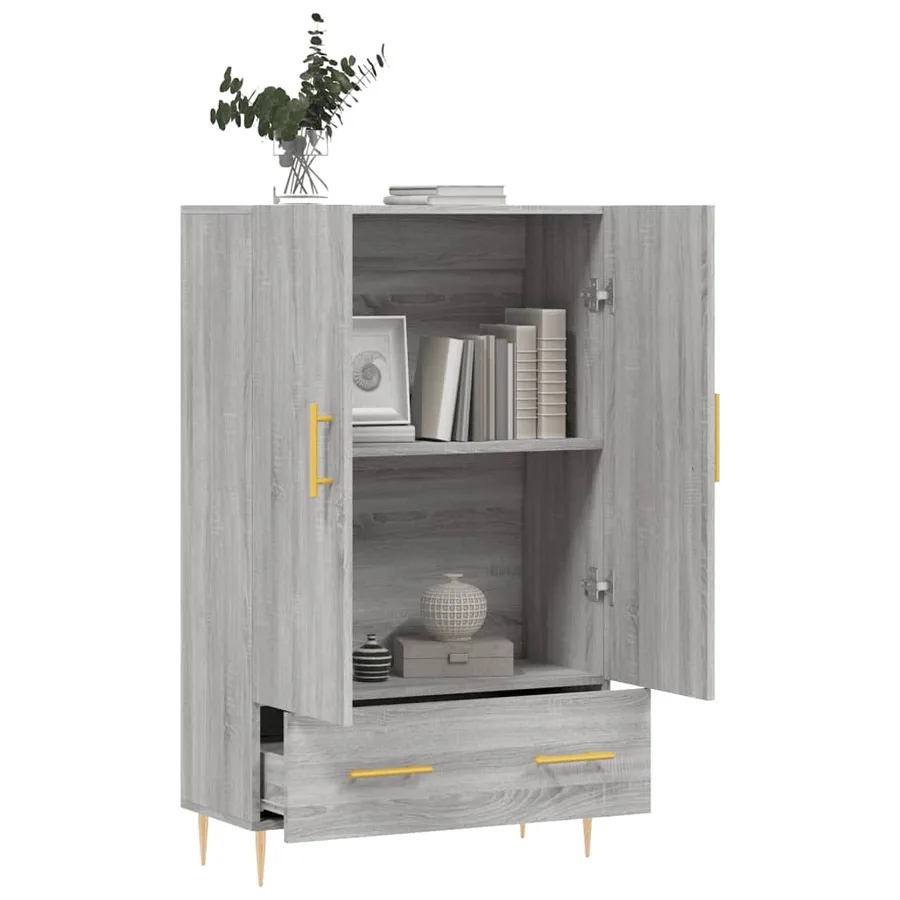 Buffet haut sonoma gris 69,5x31x115 cm bois d'ingénierie - 4
