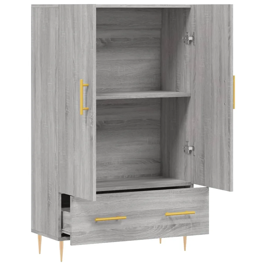 Buffet haut sonoma gris 69,5x31x115 cm bois d'ingénierie - 5