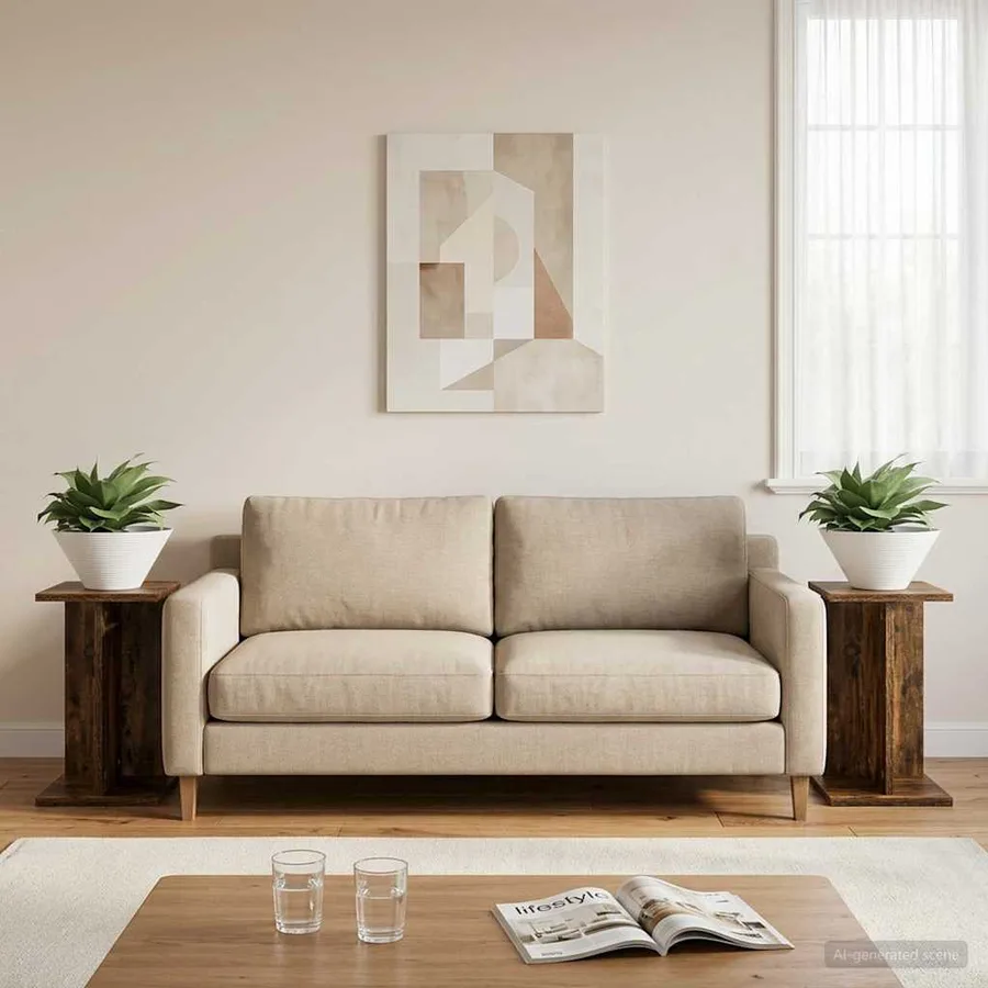 Support de Plante 2 pc Chêne Fumé 25 x 25,5 x 40,5 cm - 4