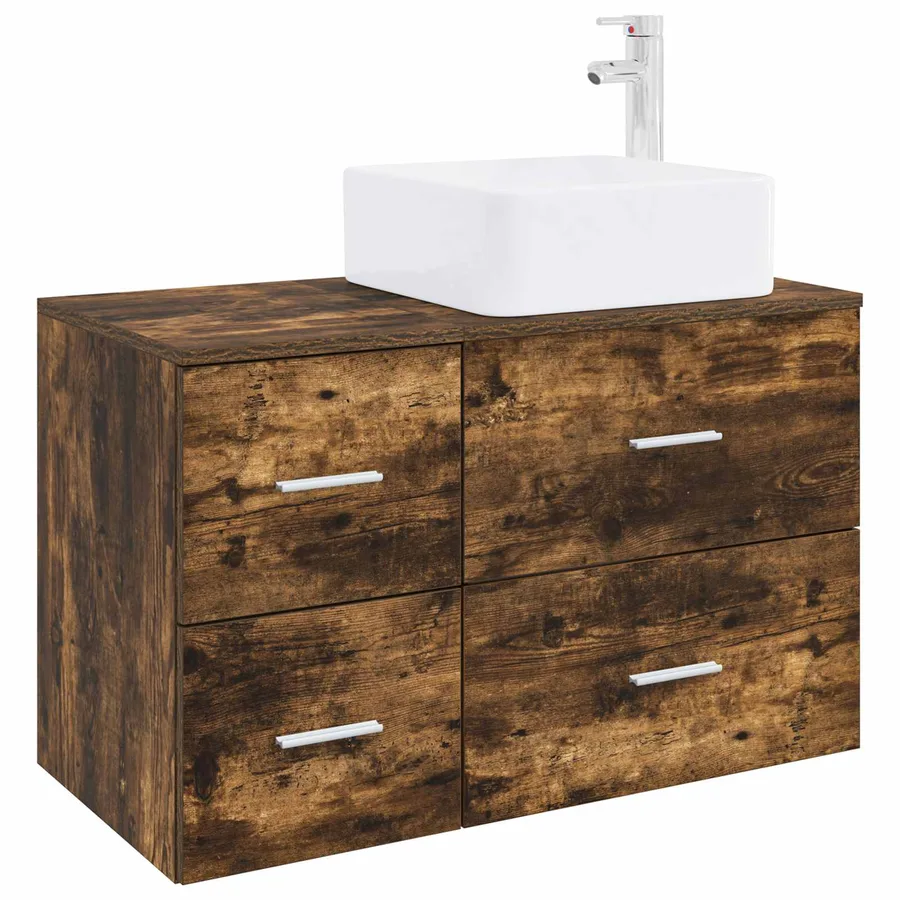 Ensemble de mobilier de salle de bain 2 pcs Chêne fumé - 2