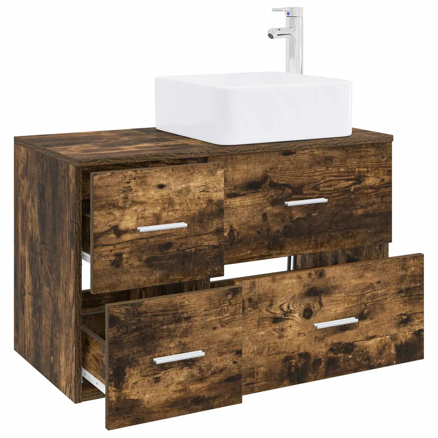 Ensemble de mobilier de salle de bain 2 pcs Chêne fumé - 3