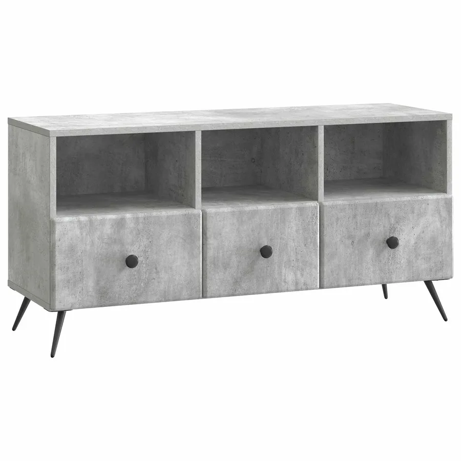Meuble TV Gris béton 102 x 34,5 x 50 cm Bois d'ingénierie - 2