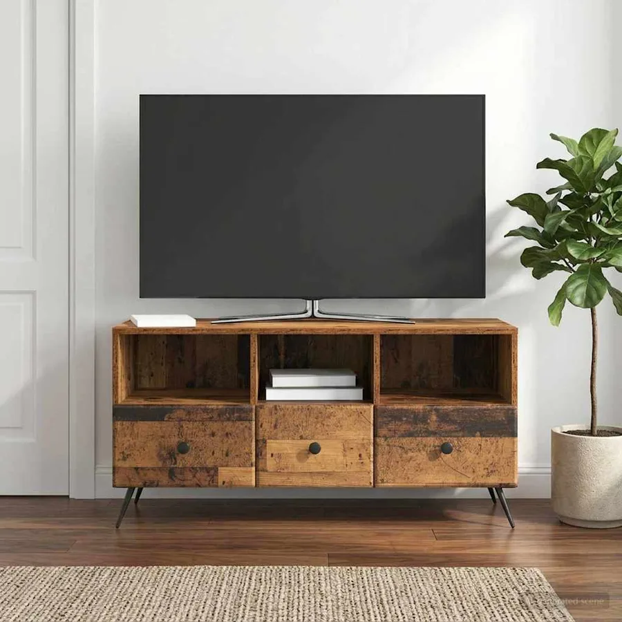Meuble TV Bois ancien 102 x 34,5 x 50 cm Bois d'ingénierie - 4