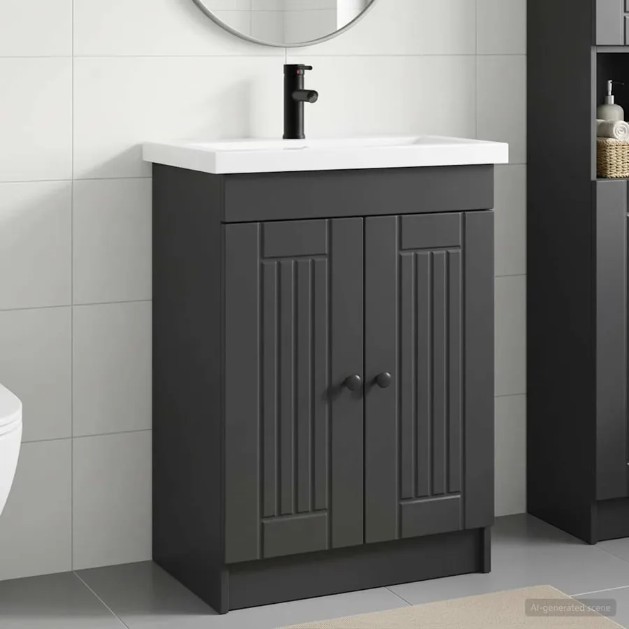 Ensemble de mobilier de salle de bain Noir 78,5 x 37,5 x 81 cm